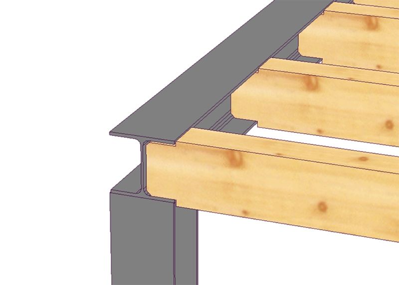 Automatisches Ausklinken der Balkenlage im Stahlträger