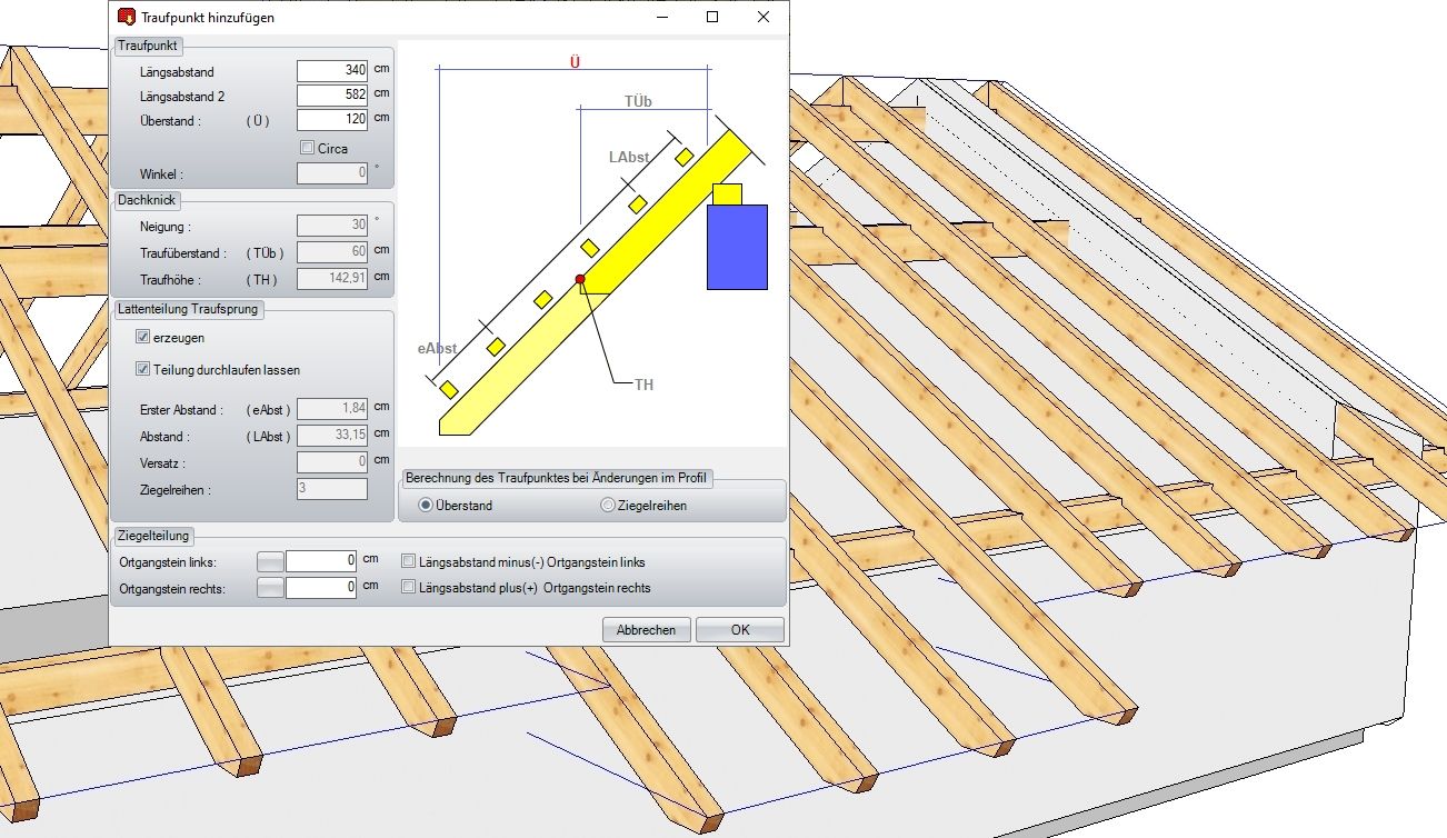 Traufabsatz hinzufügen
