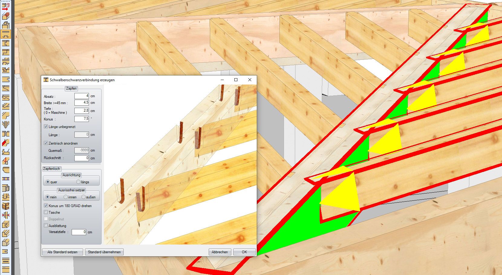 Schwalbenschwanzverbindungen