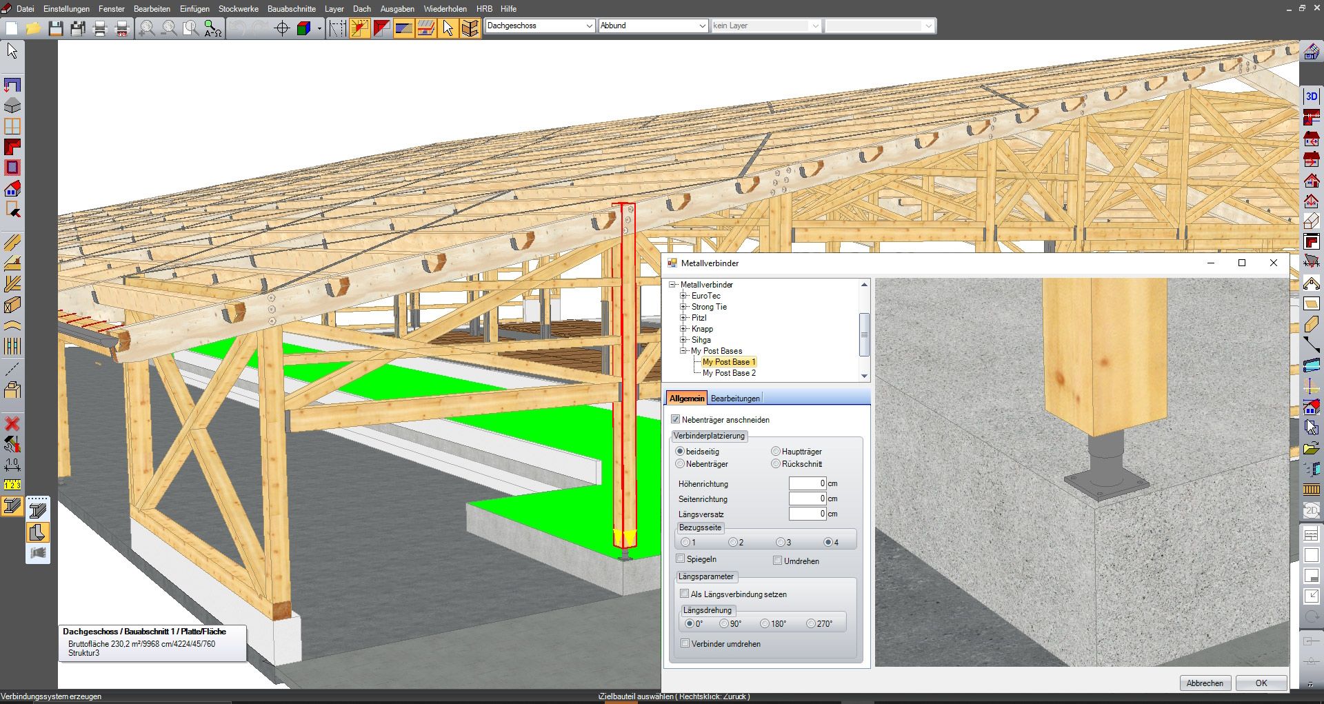 Freidefinierbare Stahlverbinder als Elemente speichern