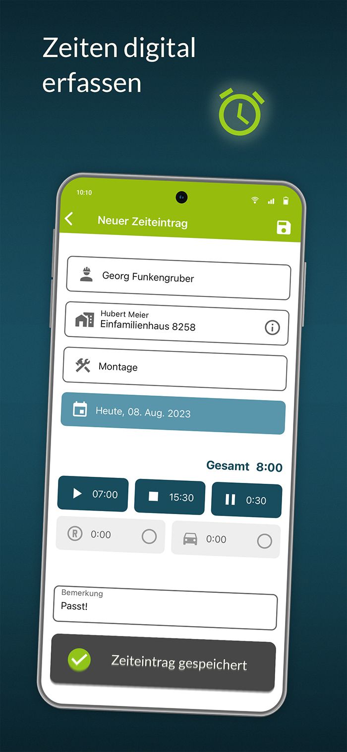 Digiholz Zeiten digital erfassen