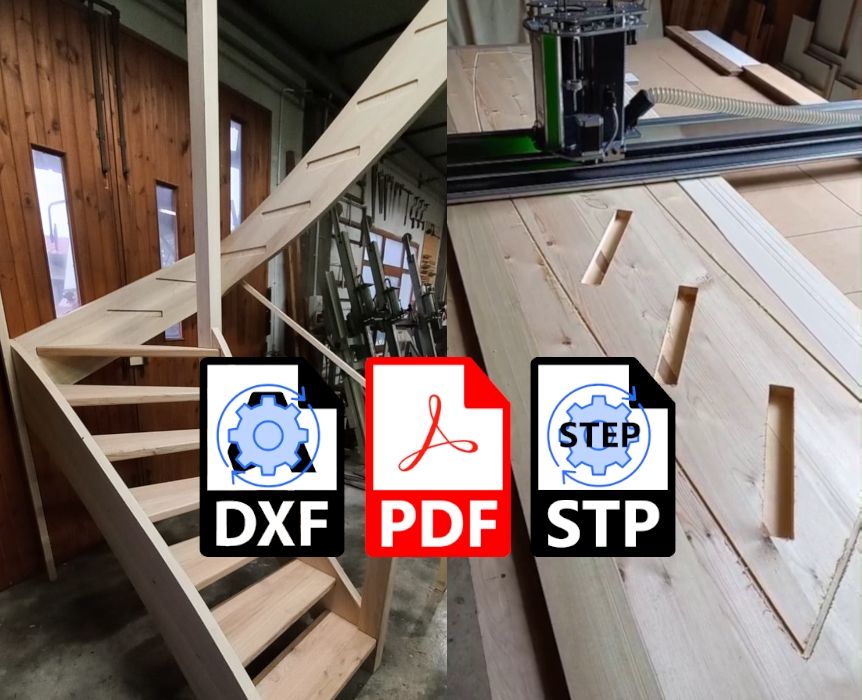 DXF/DWG, PDF, STEP Export für CNC-Maschinen