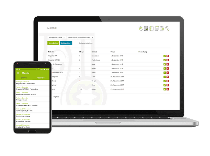 Digiholz Materialliste