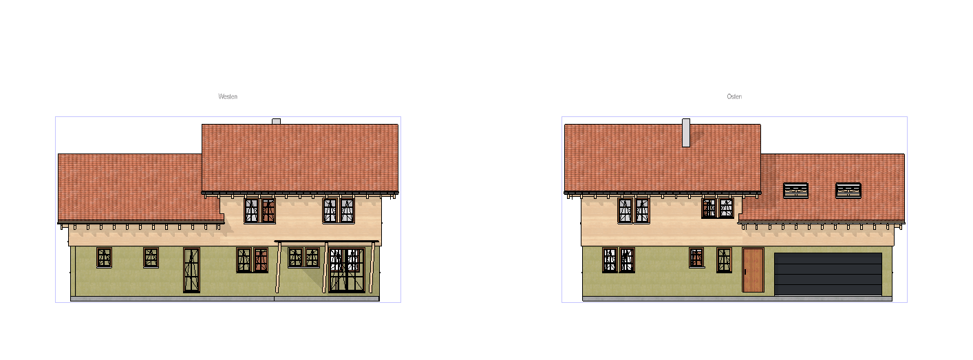 Holzhausplaner - Ansicht Westen Osten