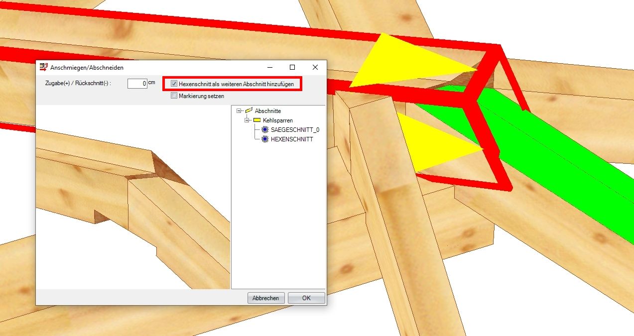 Holzteile anschmiegen / abschneiden