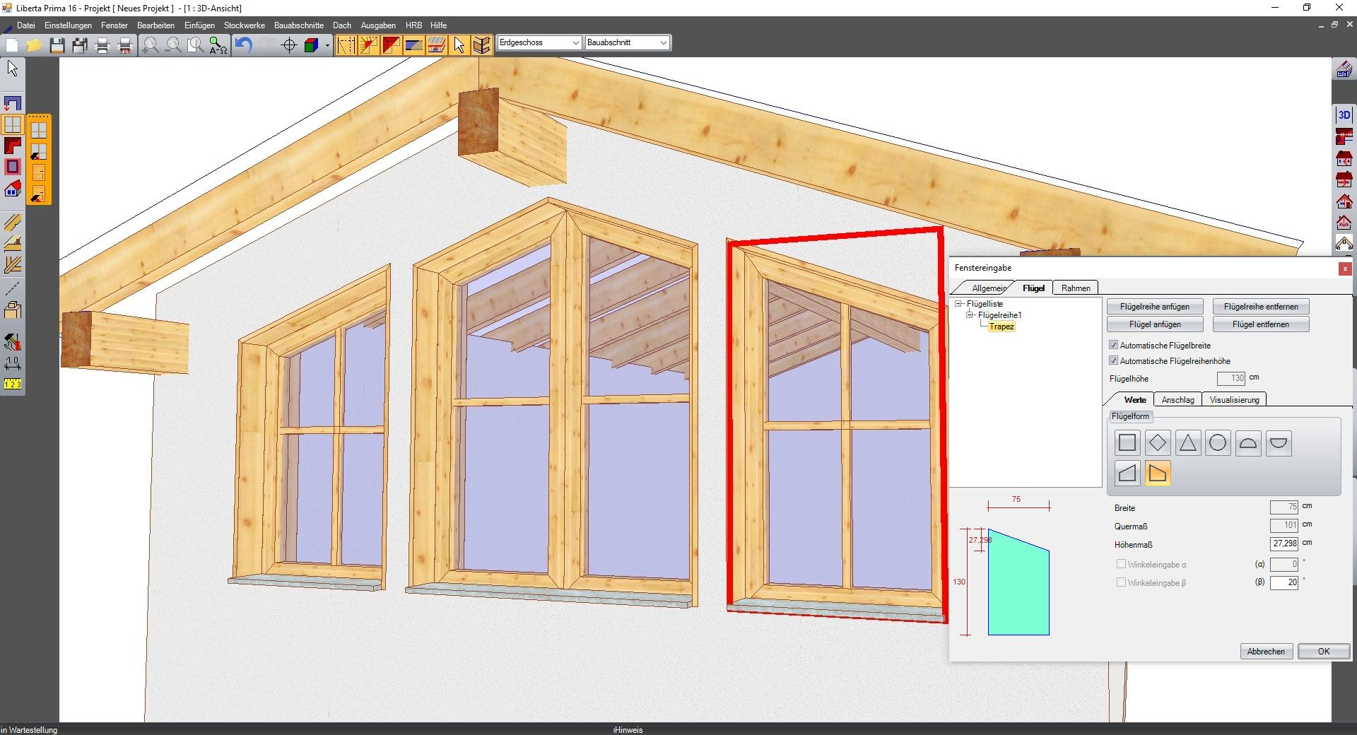 Fenster und Türen setzen
