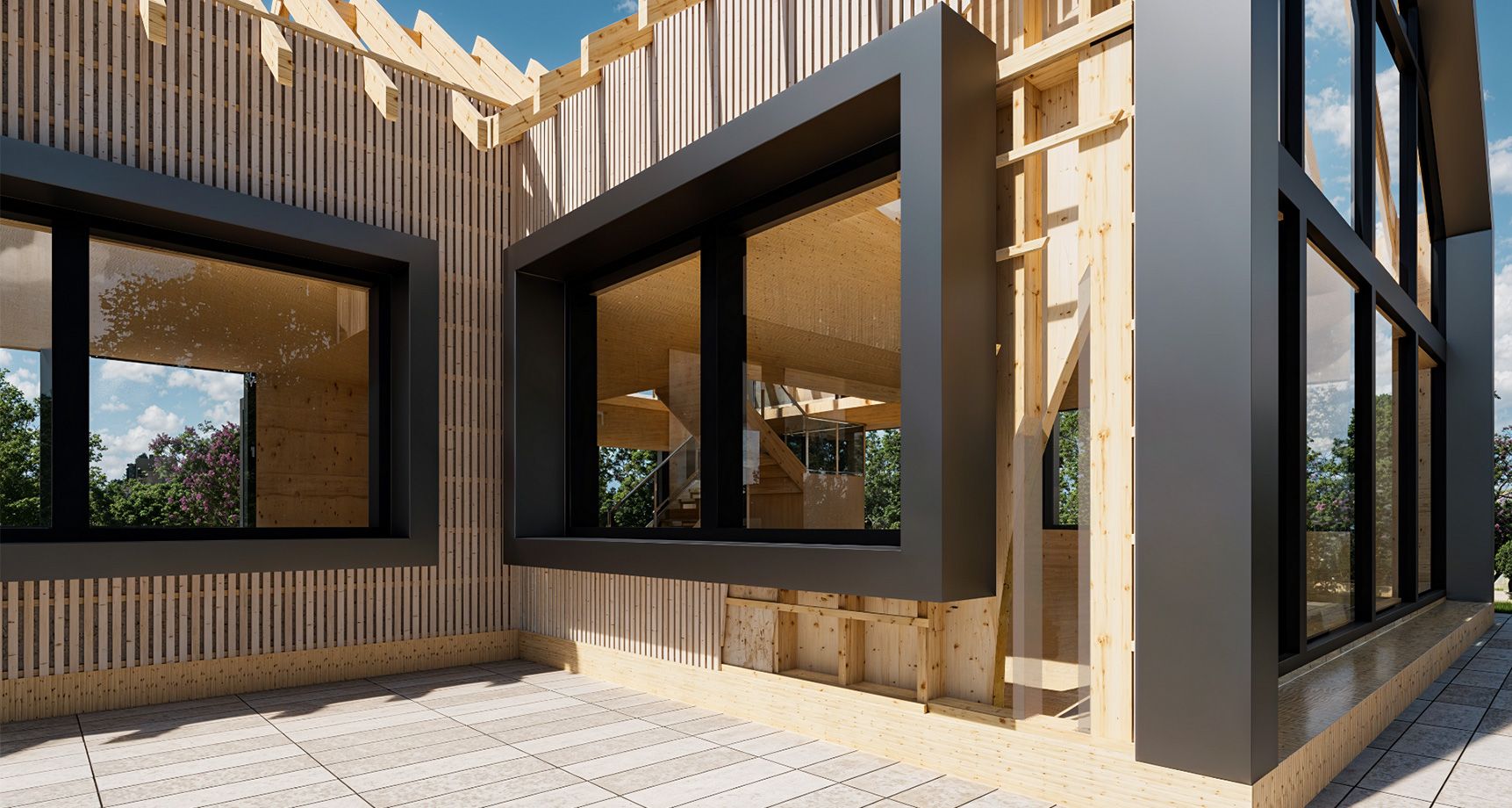 Ständer + Platten + Lattungen + XLAM