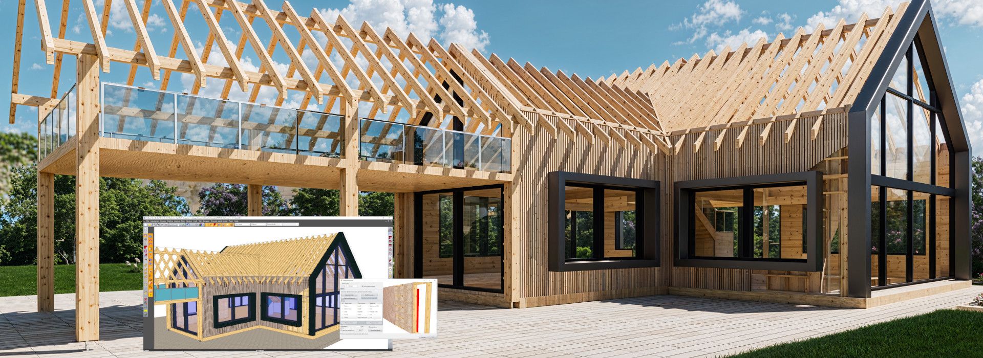 Woodcon Dach und Wand